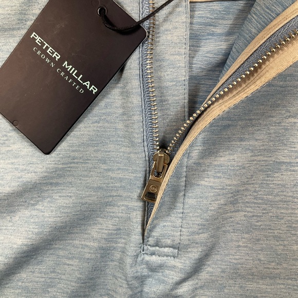 PETER MILLAR MENS STEALTH PERFORMANCE 1/4 ZIP VEST, CHANNEL BLUE, NWT $125, S - Picture 4 of 13